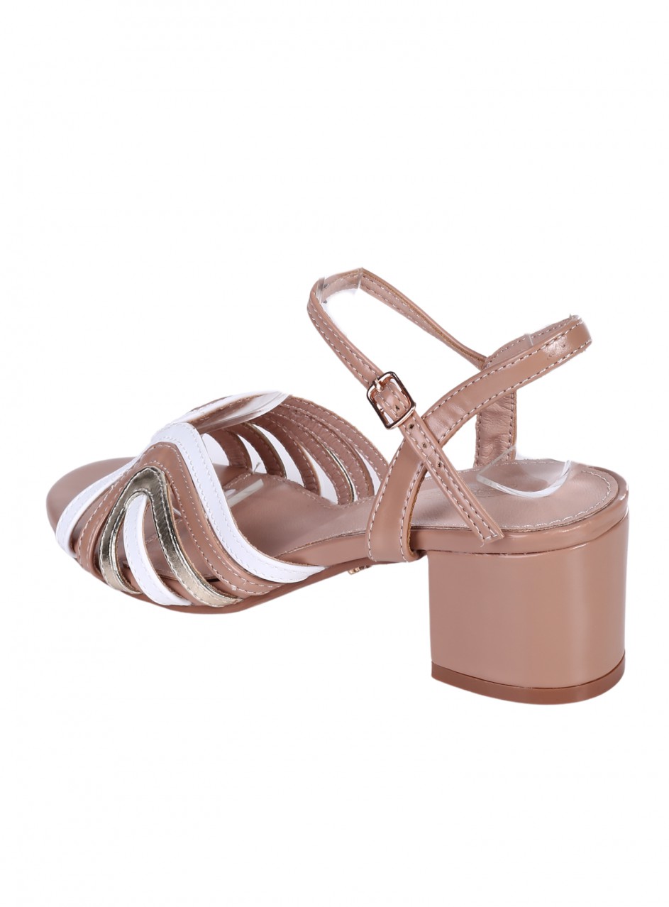 Ежедневни дамски сандали, на ток, в бежово 4M-26053 beige