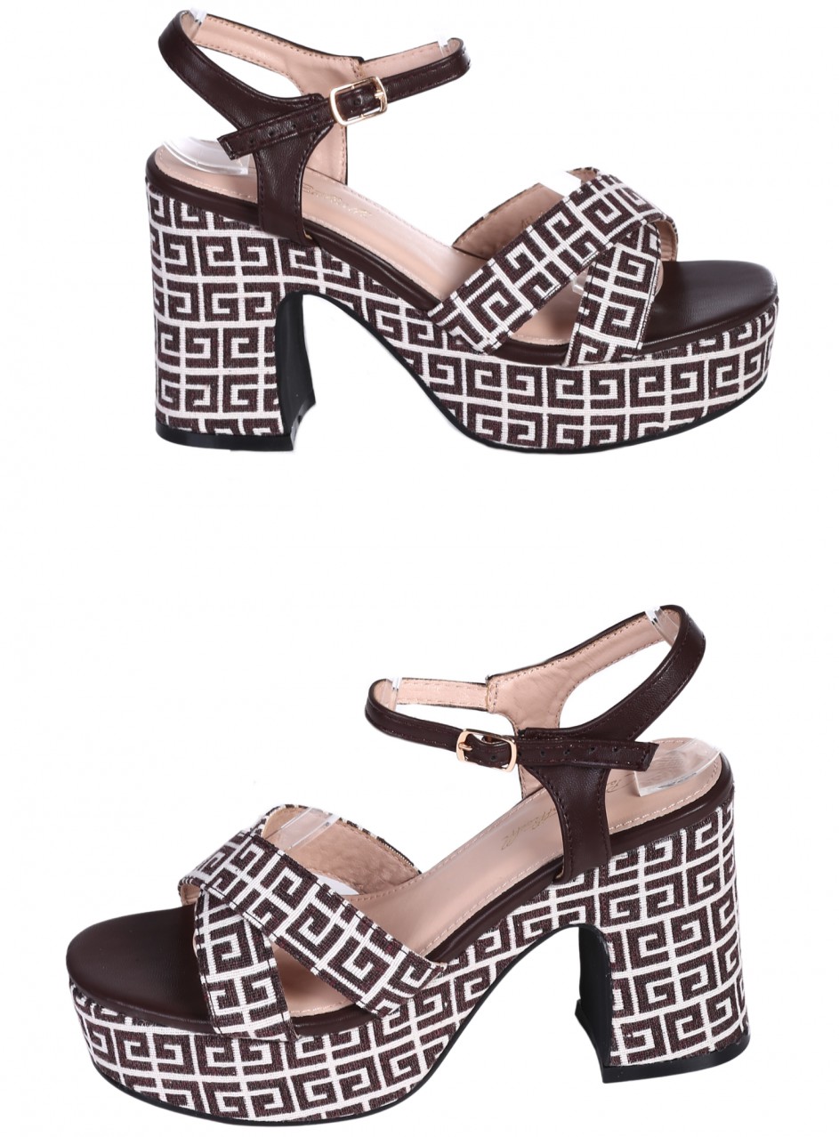 Дамски сандали в бежов/кафяв цвят 4M-26058 beige/brown