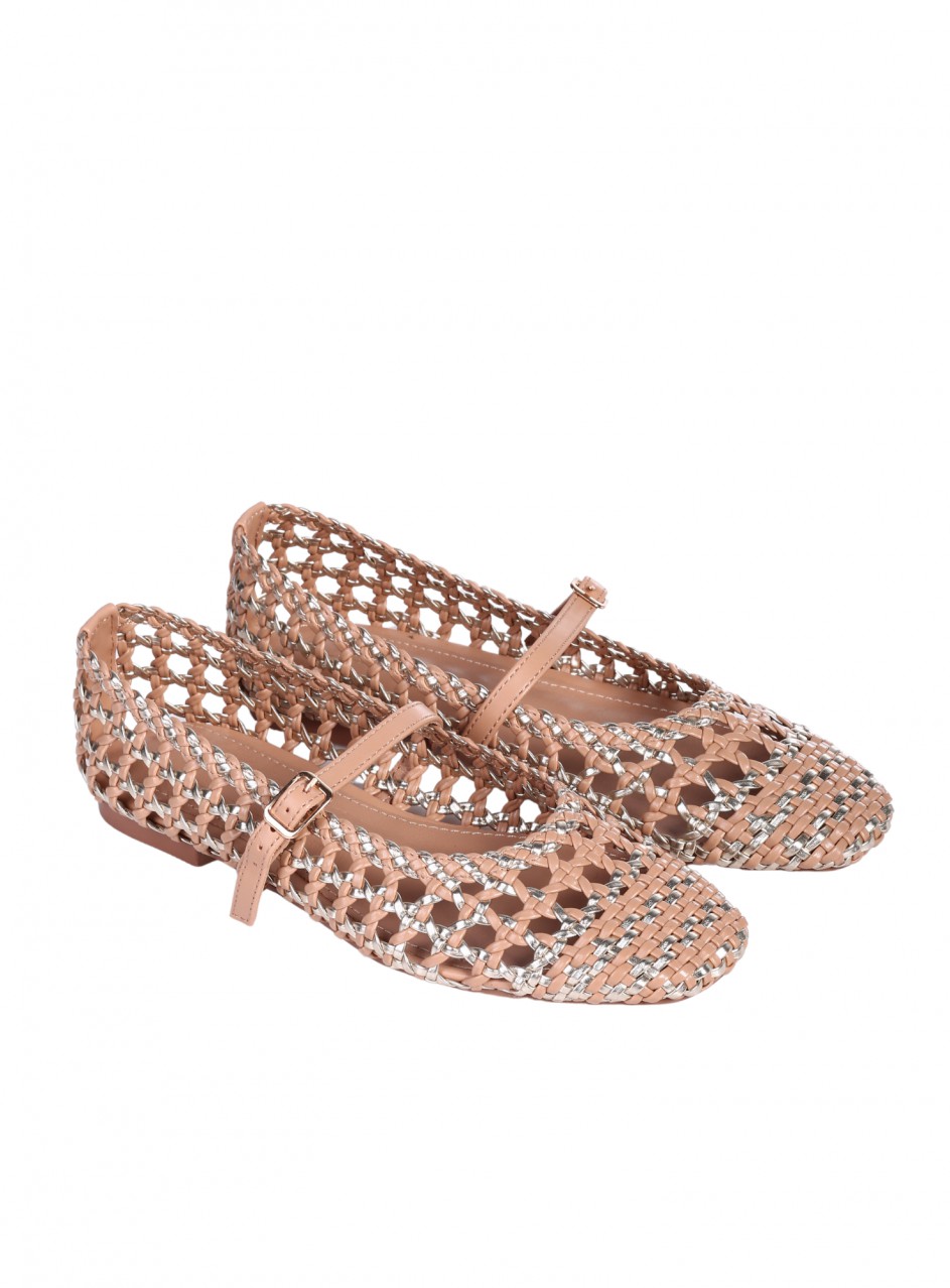 Ежедневни дамски обувки в бежов/златист цвят 3M-26087 beige/gold