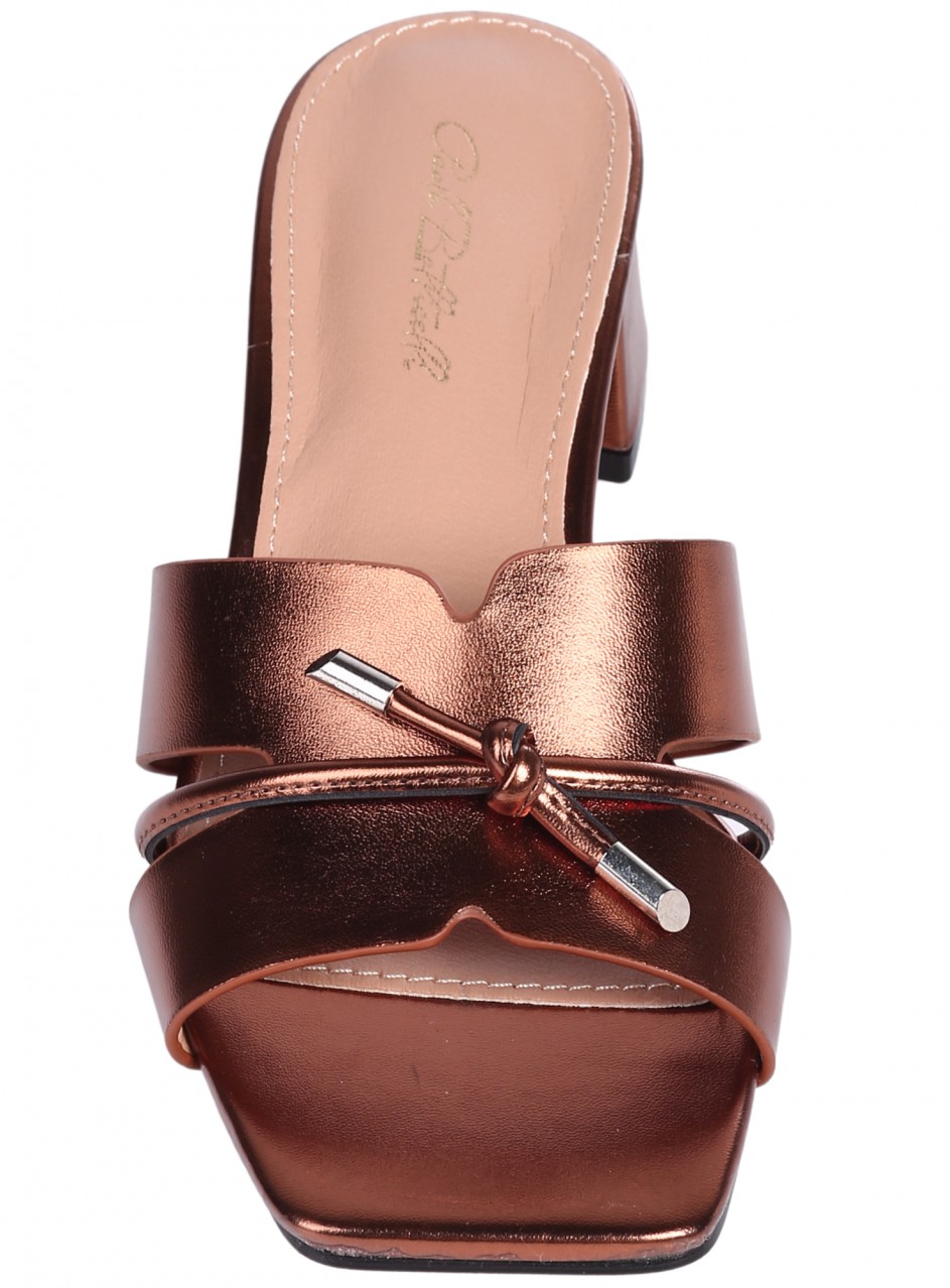 Ежедневни дамски чехли, на ток 5M-26049 bronze