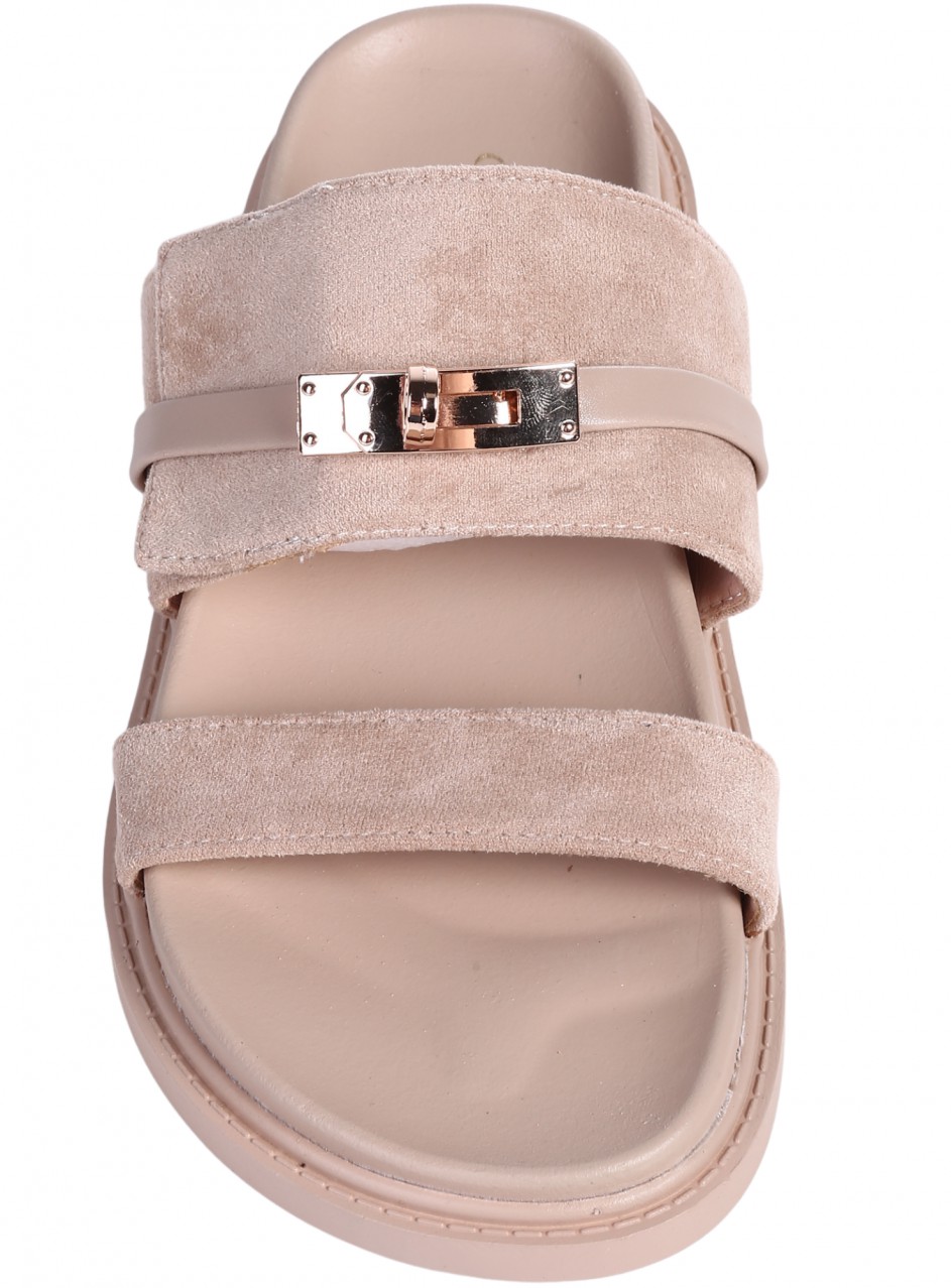 Ежедневни дамски чехли в бежово 5M-26051 beige 