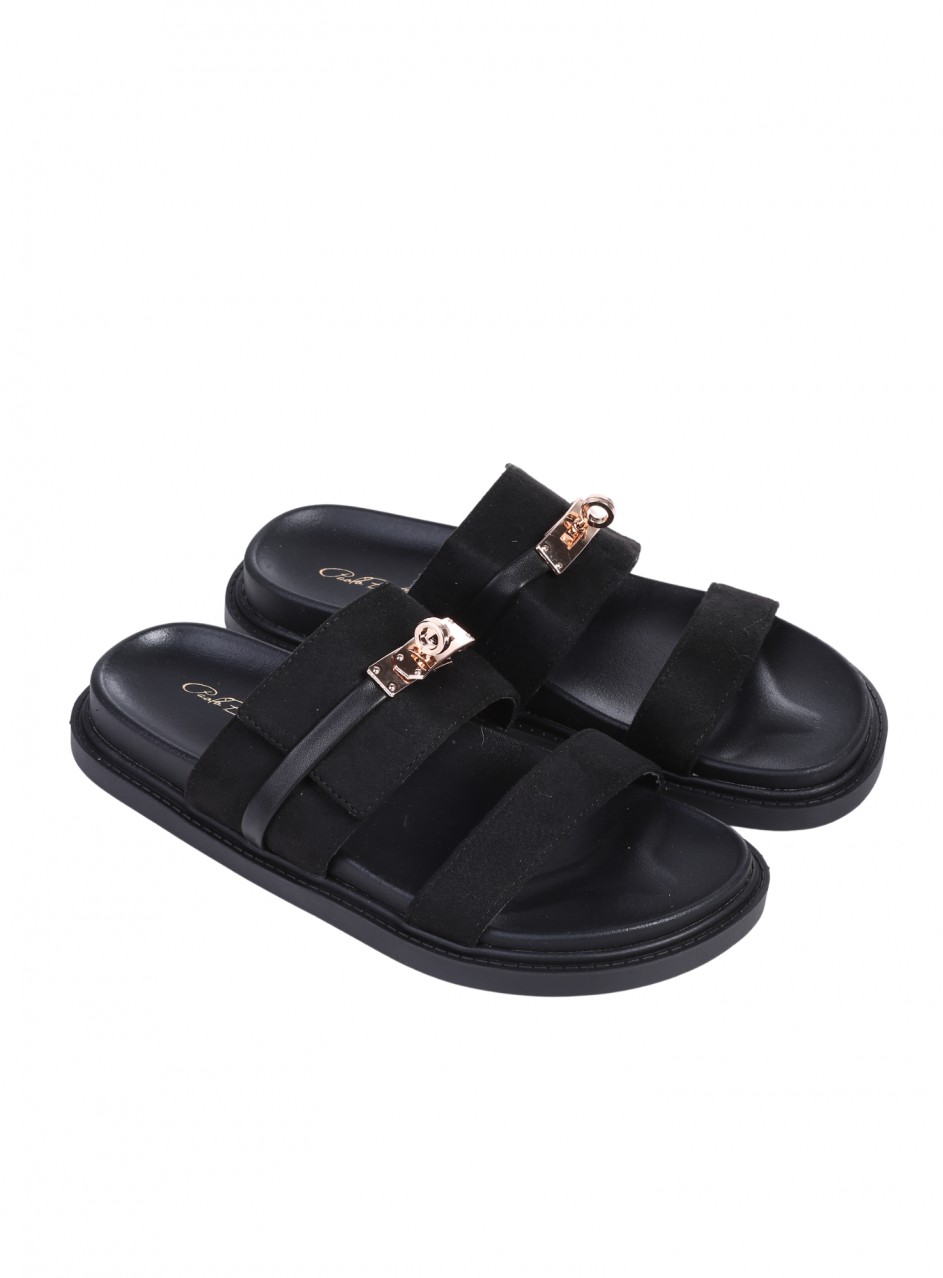 Ежедневни дамски чехли в черно 5M-26051 black