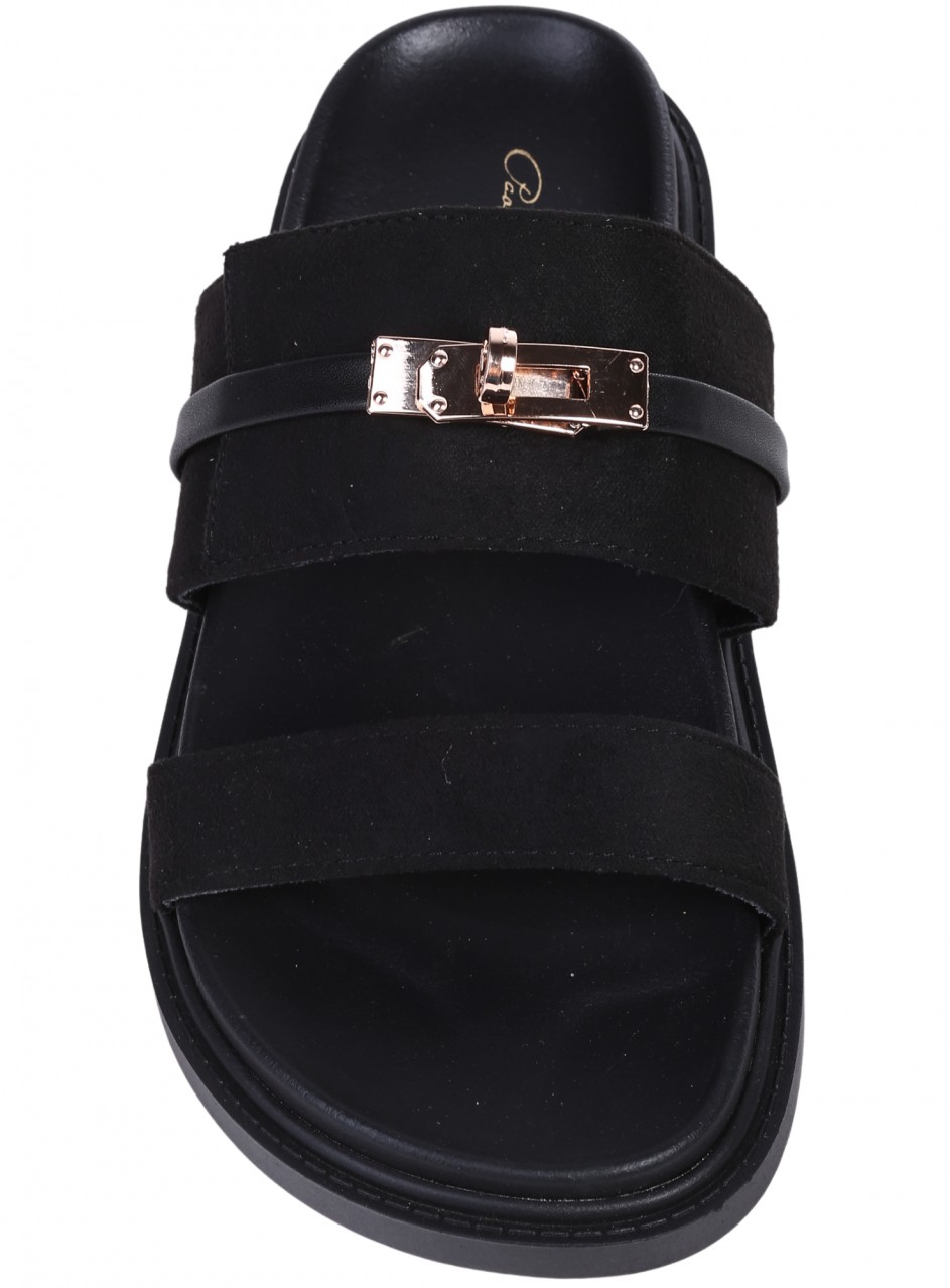 Ежедневни дамски чехли в черно 5M-26051 black