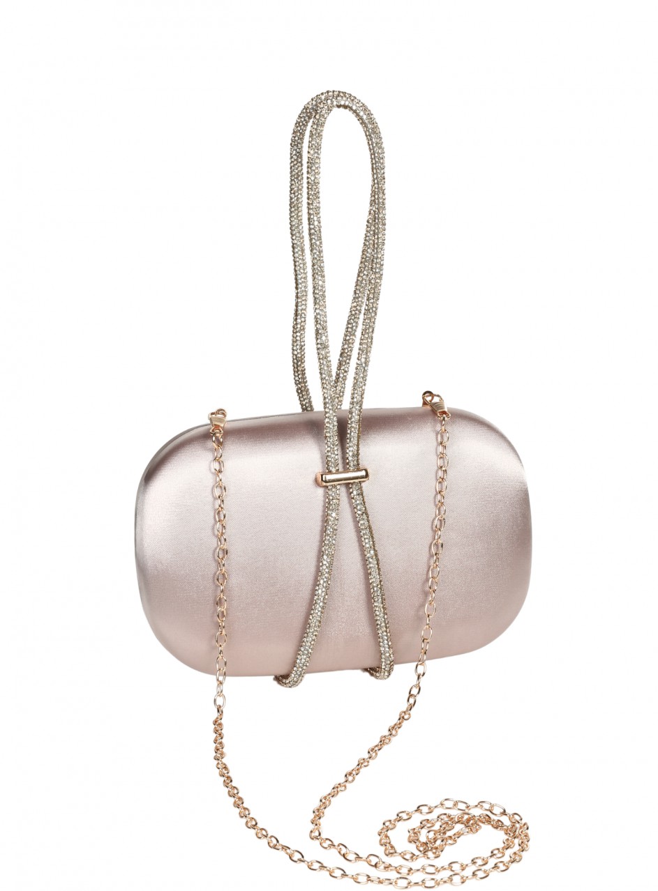 Елегантна дамска чанта,тип клъч, в цвят шампанско 9AG-26140 champagne