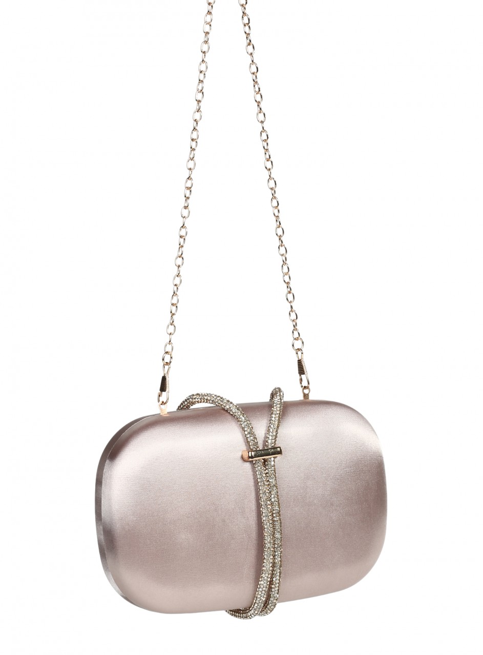 Елегантна дамска чанта,тип клъч, в цвят шампанско 9AG-26140 champagne