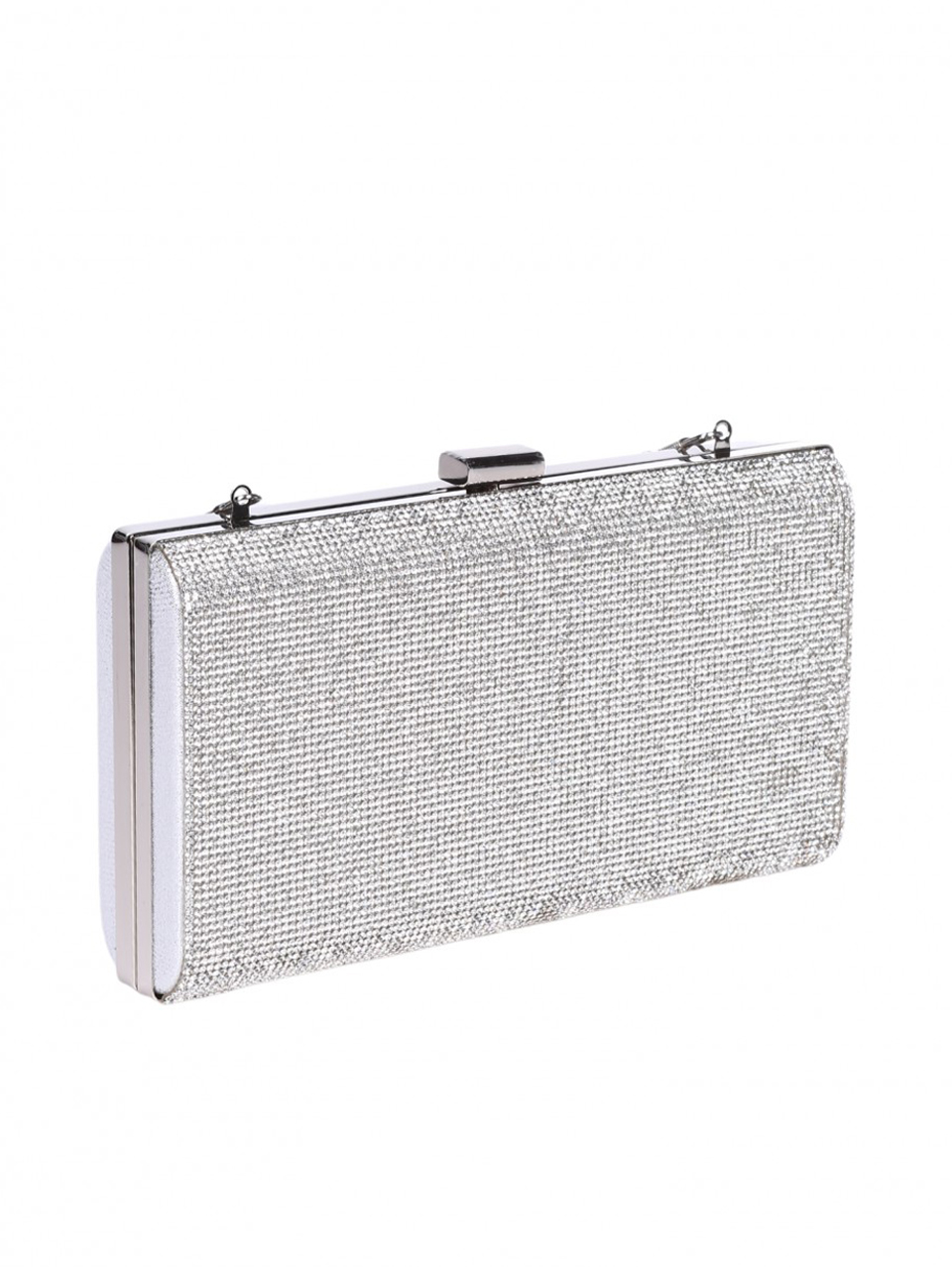 Елегантна дамска чанта, в сребристо 9AG-26143(25243) silver stones