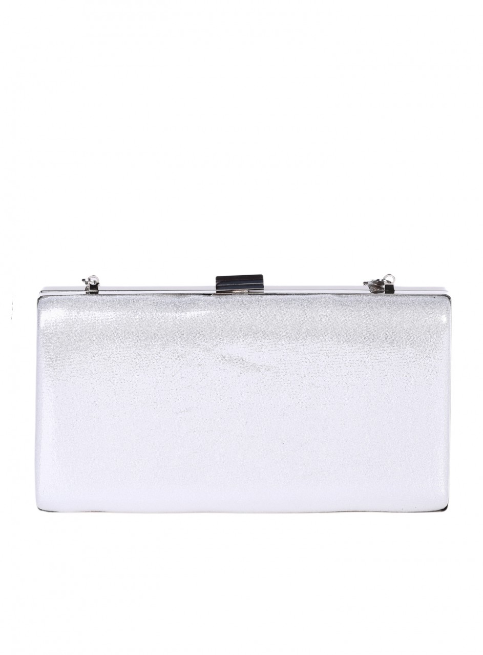 Елегантна дамска чанта, в сребристо 9AG-26143(25243) silver stones