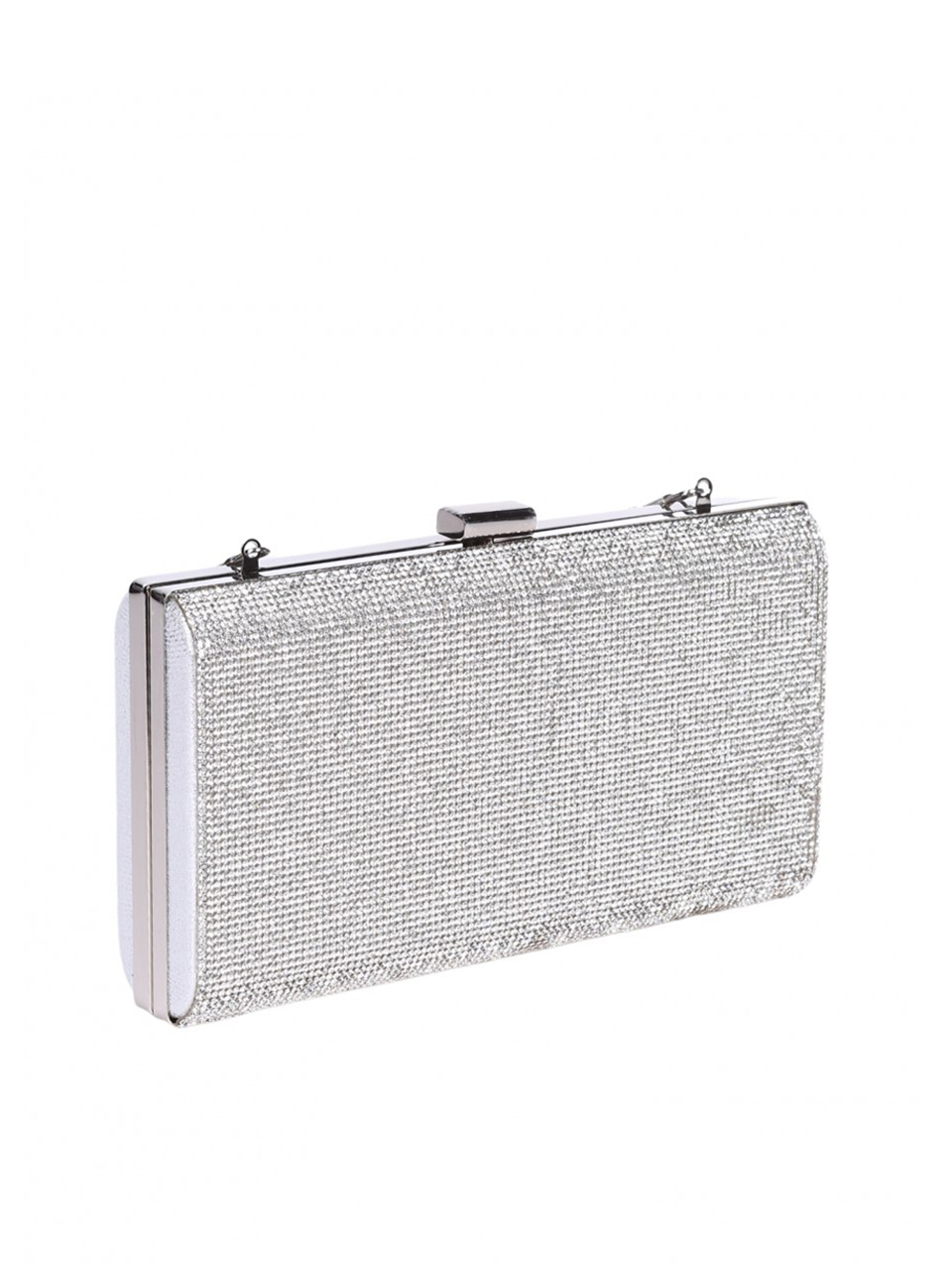 Елегантна дамска чанта, в сребристо 9AG-26143(25243) silver stones