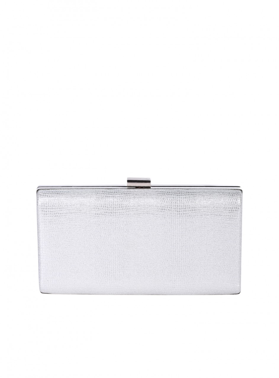 Елегантна дамска чанта, в цвят шампанско 9AG-26143 silver pu