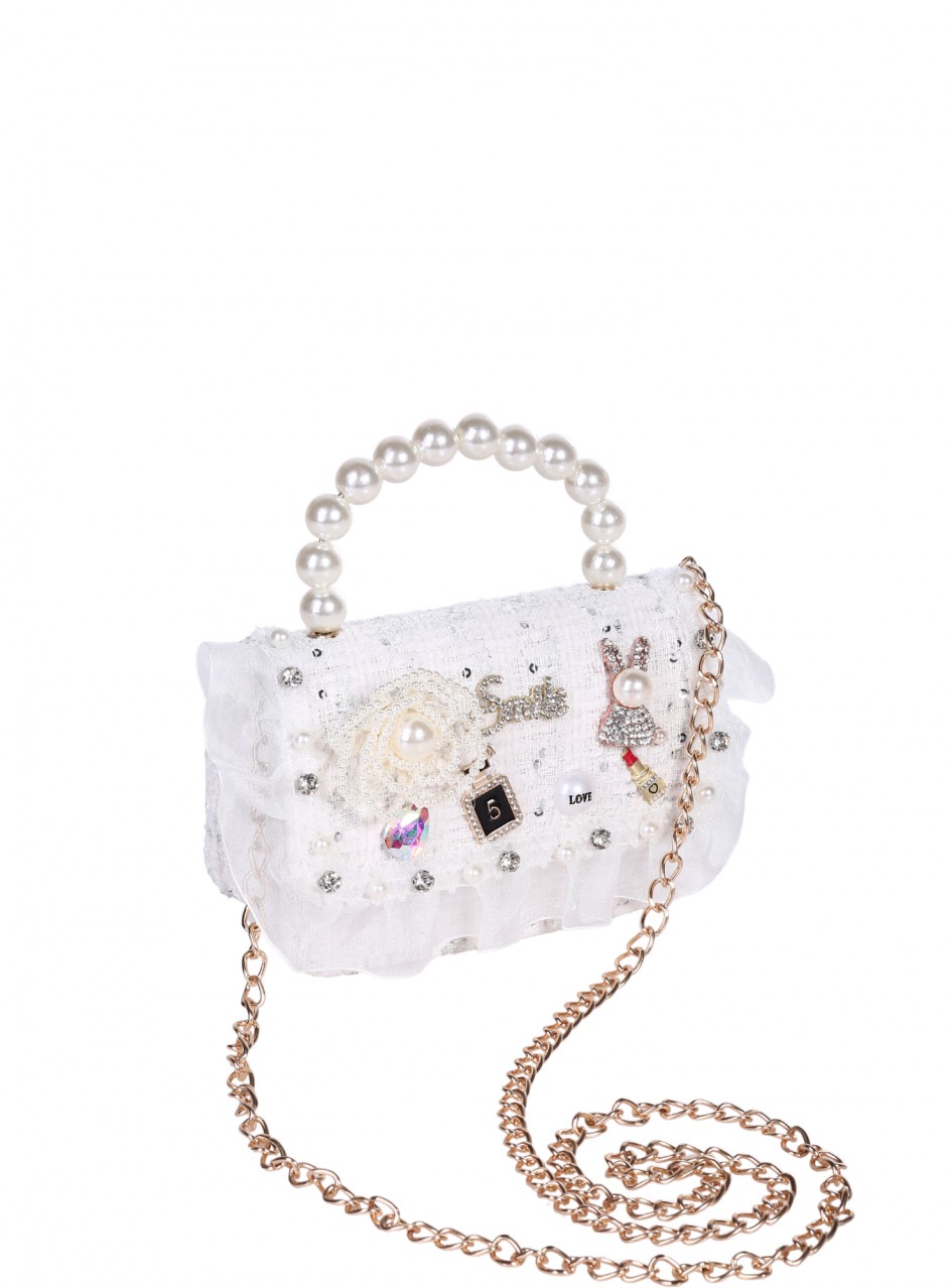 Елегантна мини чанта, в бяло 9AG-26210 white