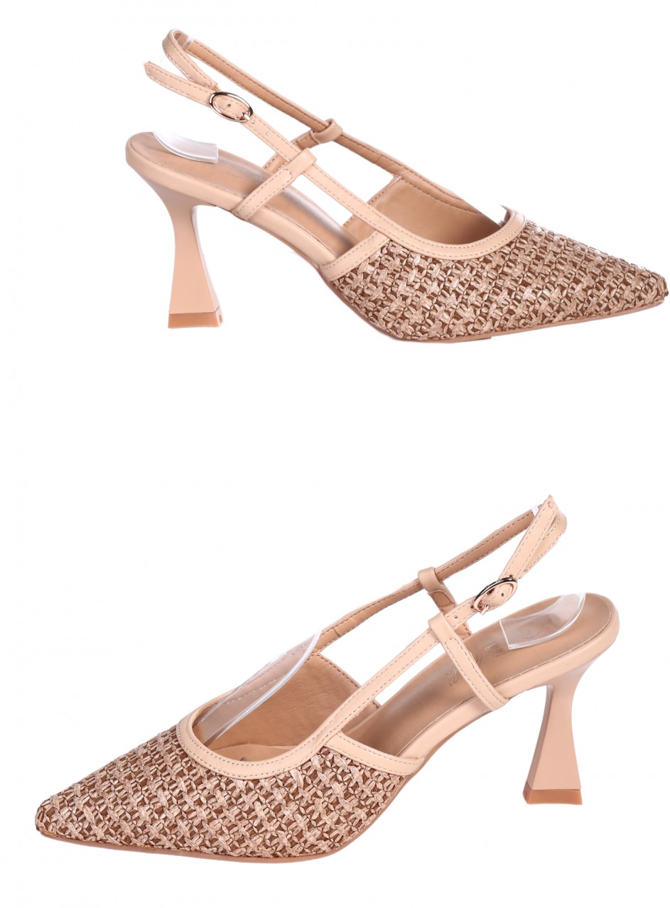 Елегантни дамски обувки в бежово 3C-26045 beige 
