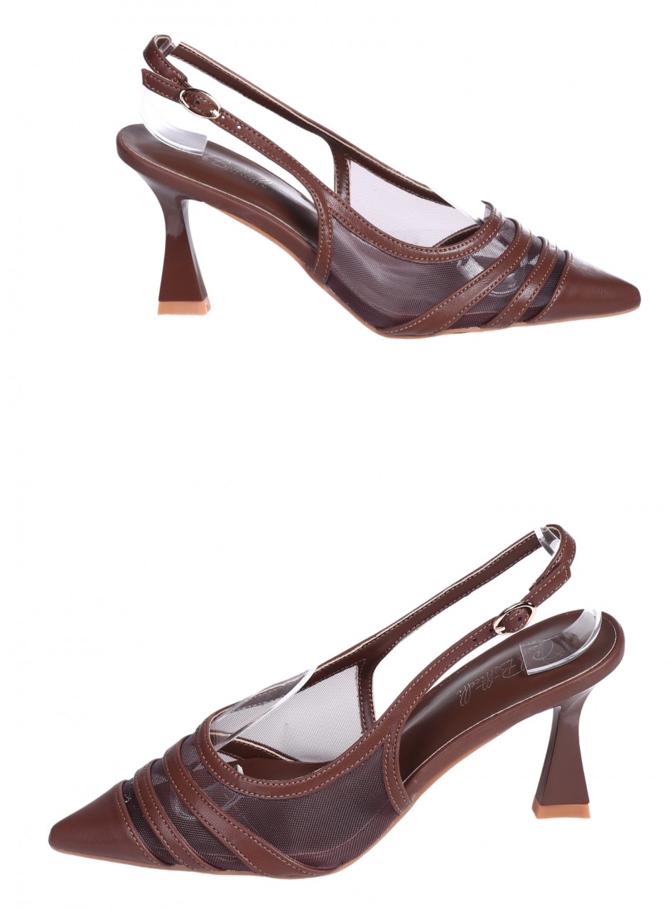 Елегантни дамски обувки, на ток в кафяво 3C-26046 brown