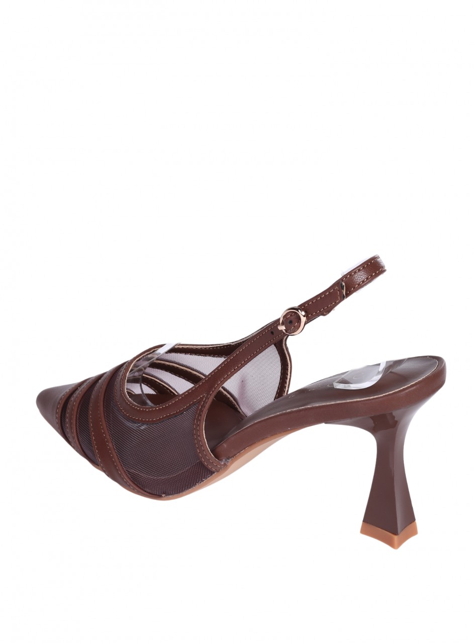 Елегантни дамски обувки, на ток в кафяво 3C-26046 brown