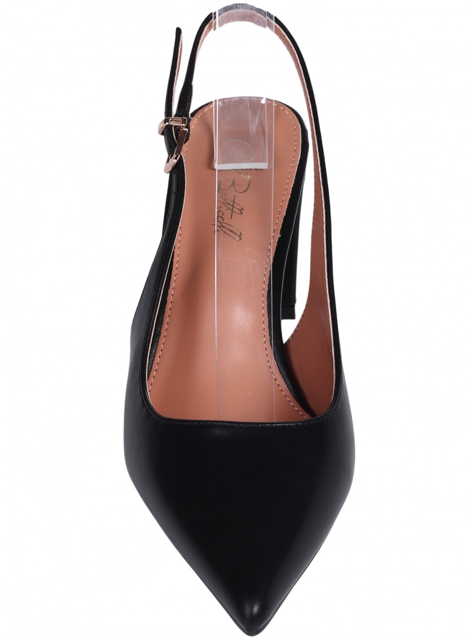 Елегантни дамски обувки на ток в черно 3C-26047 black 