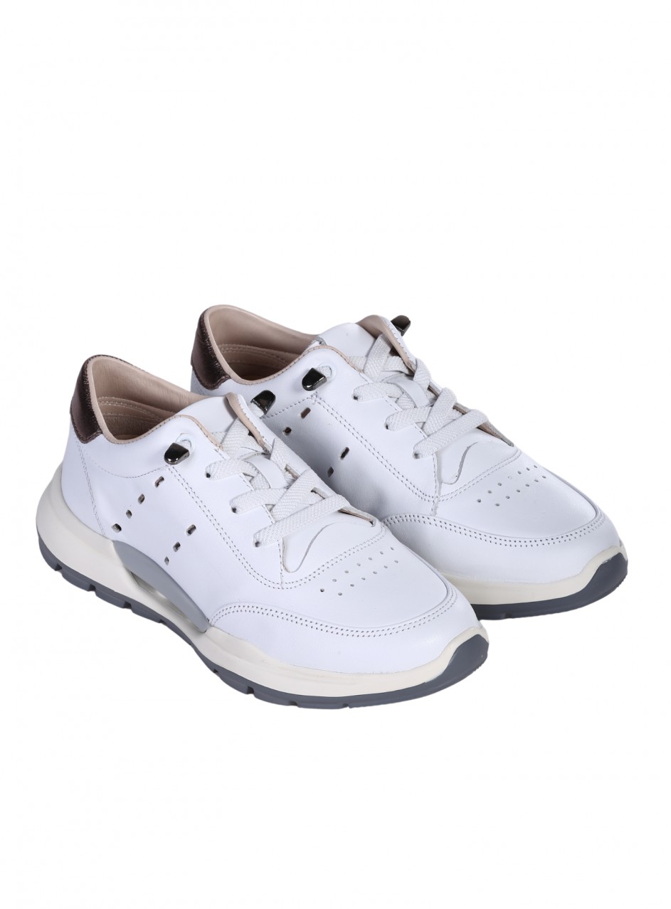 Ежедневни дамски обувки от естествена кожа 3AT-26313 white