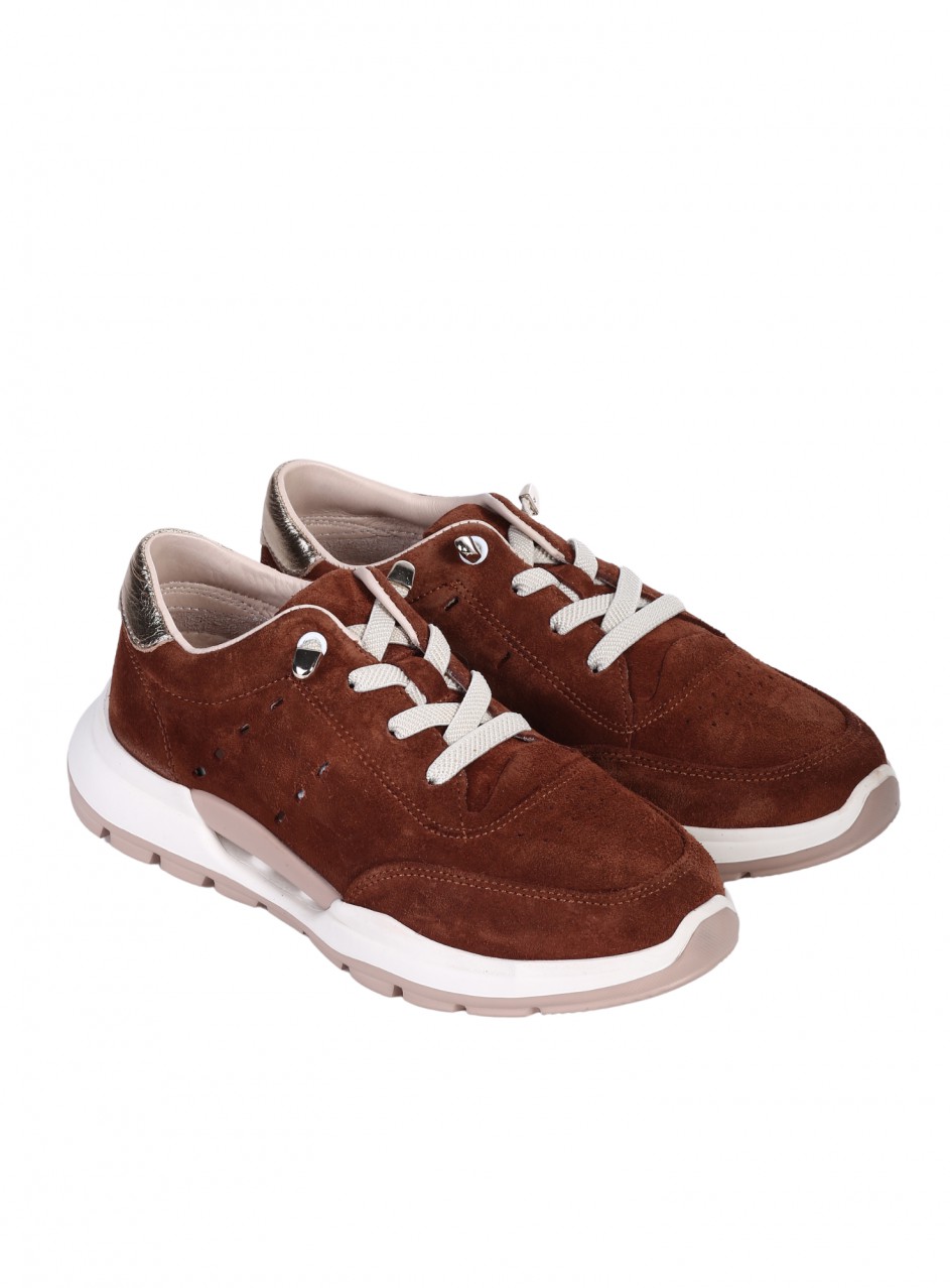 Ежедневни дамски обувки от естествен велур  3AT-26313 brown