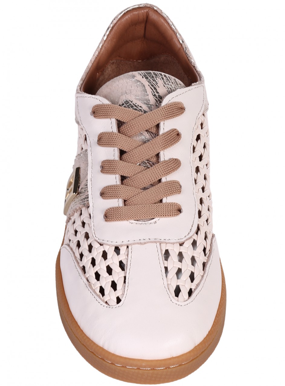 Ежедневни дамски обувки от естествена кожа 3AT-26249 beige