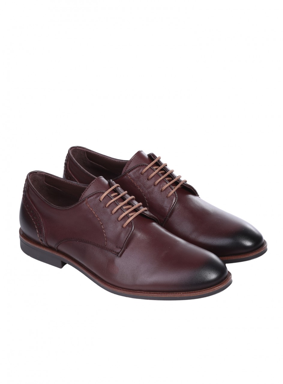 Eлегантни мъжки обувки от естесвена кожа в кафяво 7AT-26307 brown