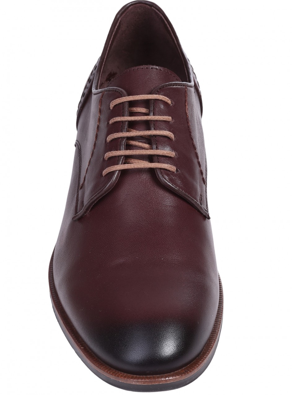 Eлегантни мъжки обувки от естесвена кожа в кафяво 7AT-26307 brown