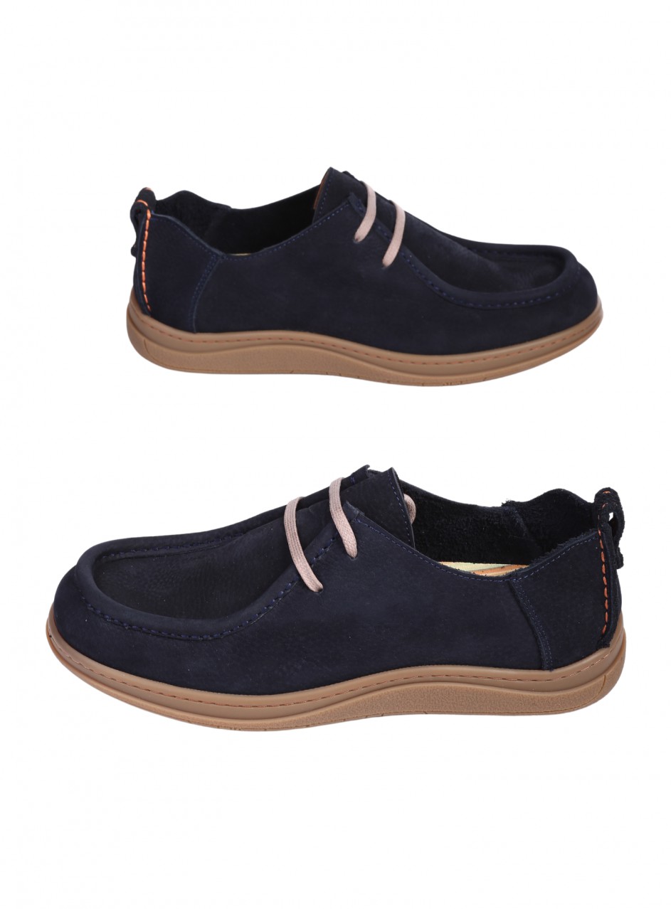 Мъжки обувки от естествен набук в цвят нави 7AT-26308 navy