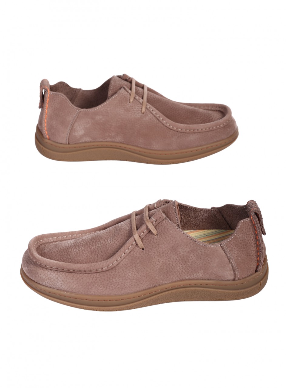 Мъжки обувки от естествен набук в бежово 7AT-26308 vizon