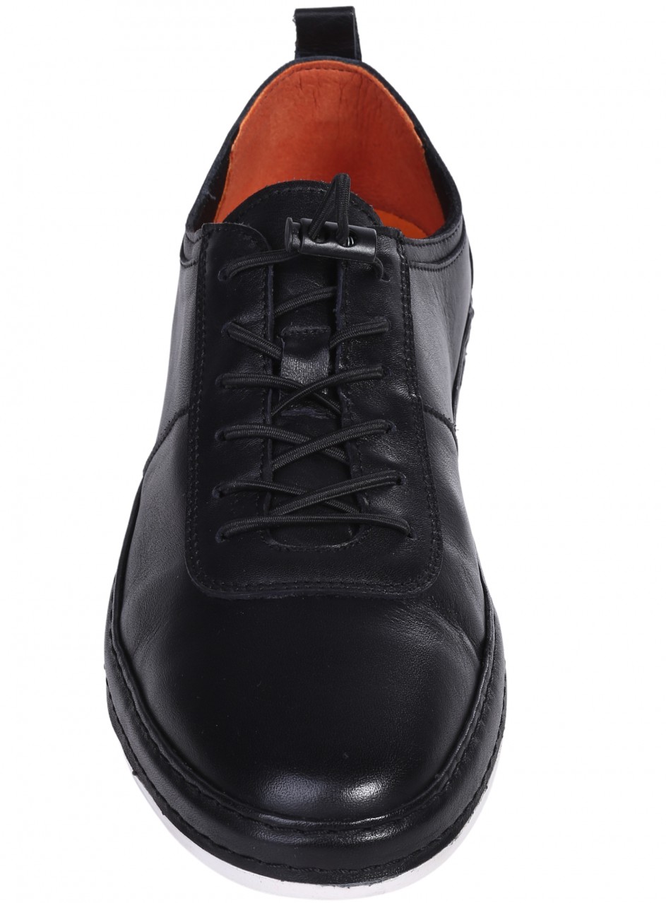 Ежедневни мъжки обувки от естествена кожа в черно 7AT-26309 black 