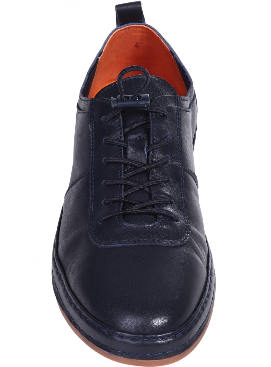 Ежедневни мъжки обувки от естествена кожа в цвят нави 7AT-26309 navy