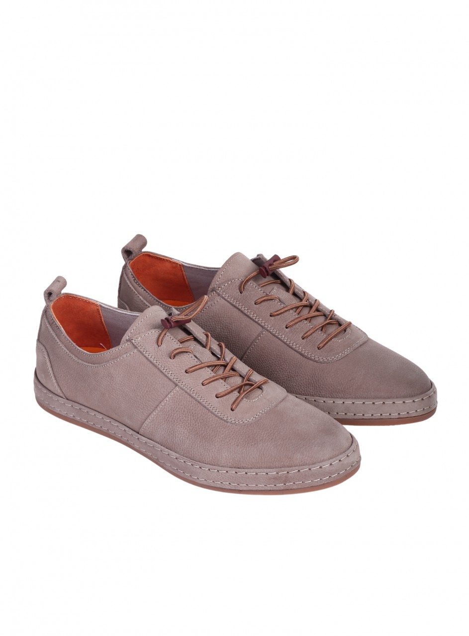 Ежедневни мъжки обувки от естествен набук  в бежово 7AT-26309 vizon