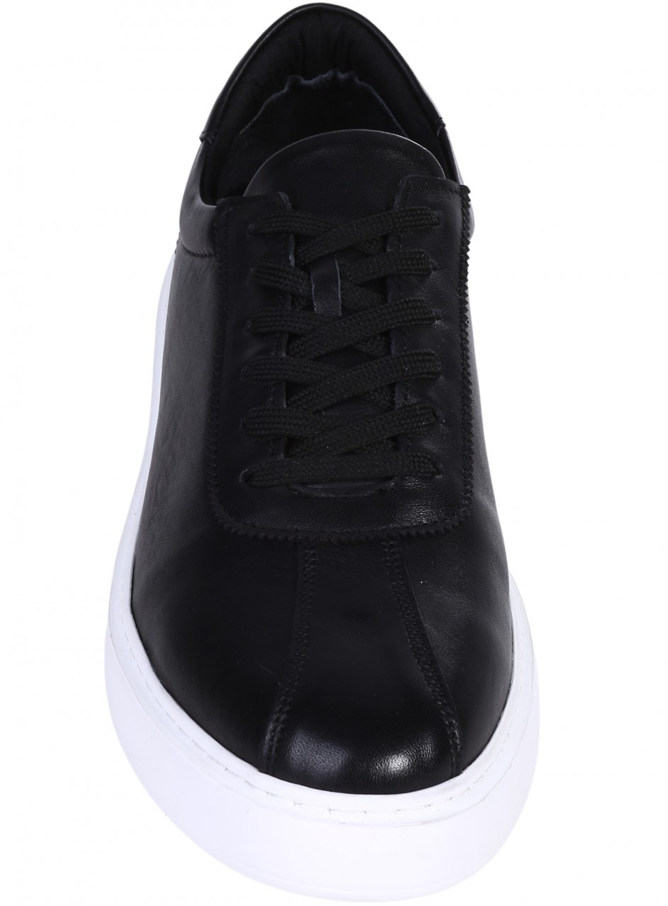 Ежедневни мъжки обувки от естествена кожа в черно 7AT-26310 black 