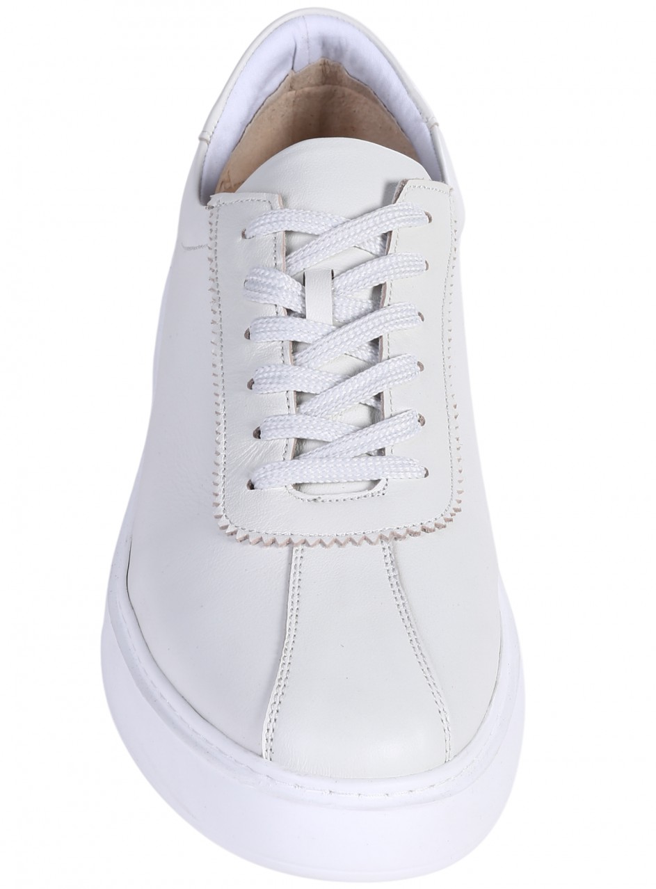 Ежедневни мъжки обувки от естествена кожа в бяло 7AT-26310 white