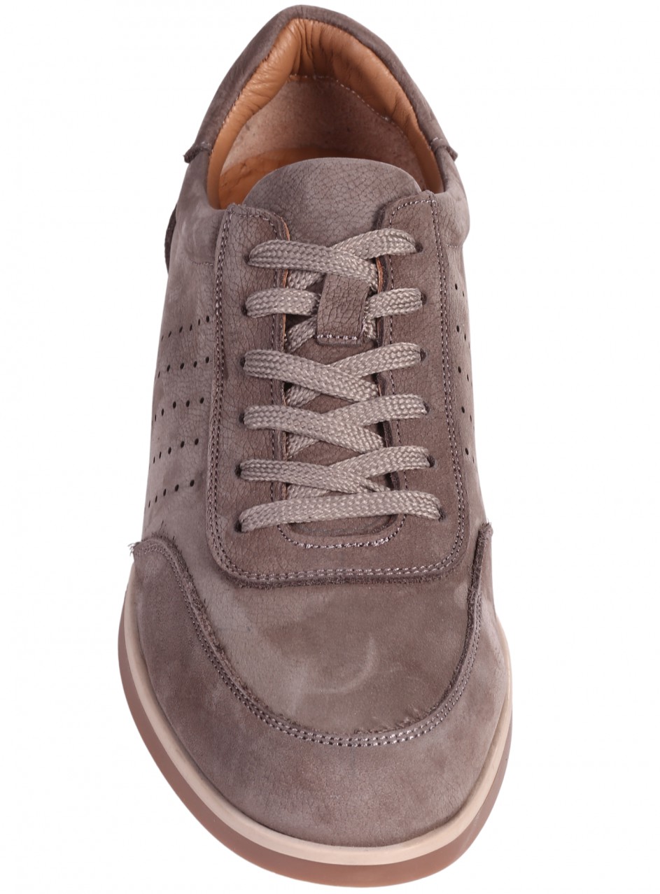 Ежедневни мъжки обувки от естествен набук в бежово 7AT-26311 vizon