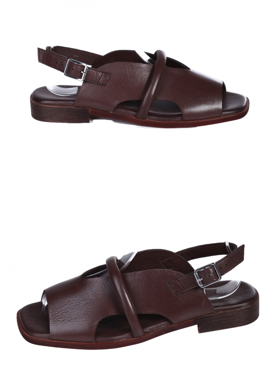 Ежедневни дамски сандали от естествена кожа в кафяво 4AT-26245 brown