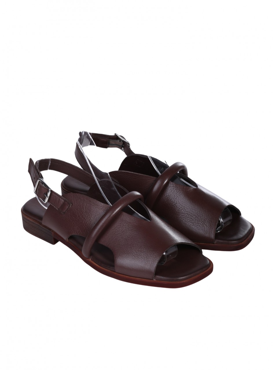 Ежедневни дамски сандали от естествена кожа в кафяво 4AT-26245 brown