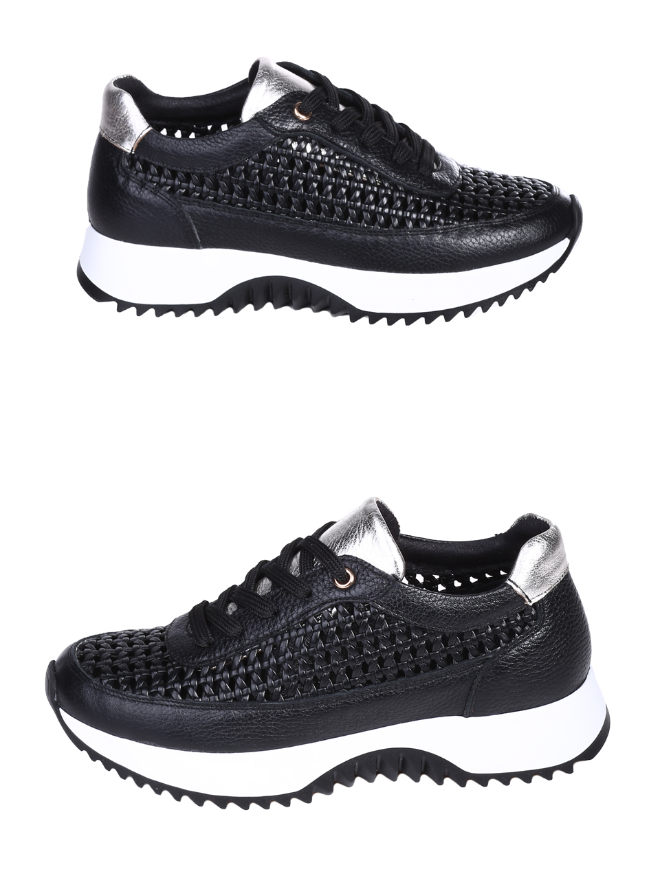 Ежедневни дамски обувки, от естествена кожа в черно 3AT-26246 black 