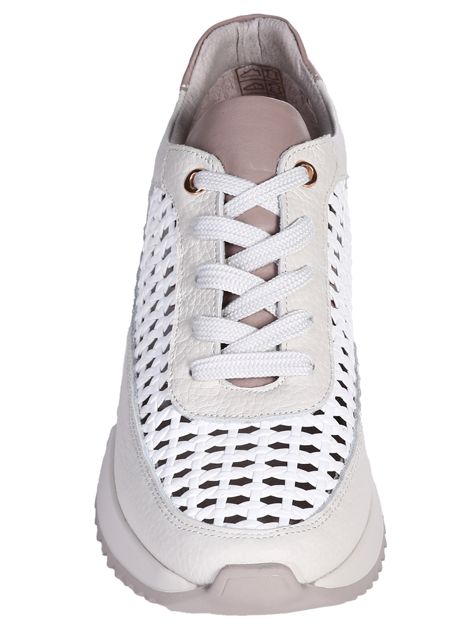 Ежедневни дамски обувки, от естествена кожа в бежов/бял цвят 3AT-26246 off white