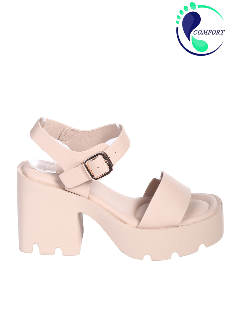 Ежедневни дамски сандали, на платформа, в бежово 4H-26100 beige 