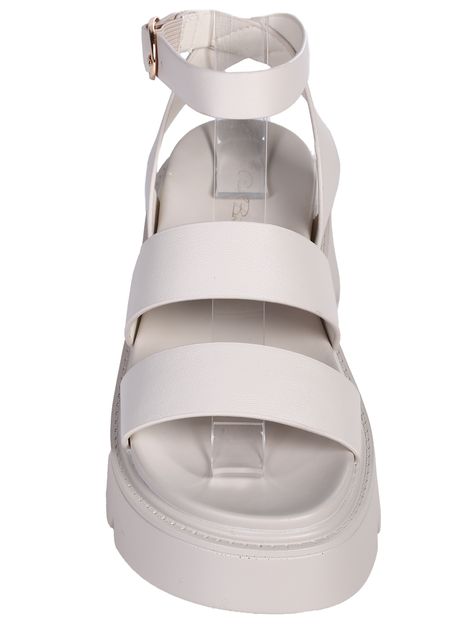 Ежедневни дамски сандали, на платформа, в бежово 4H-26102 off white