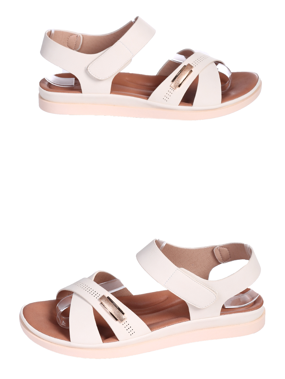 Ежедневни дамски сандали, в бежово. 4H-26106 beige