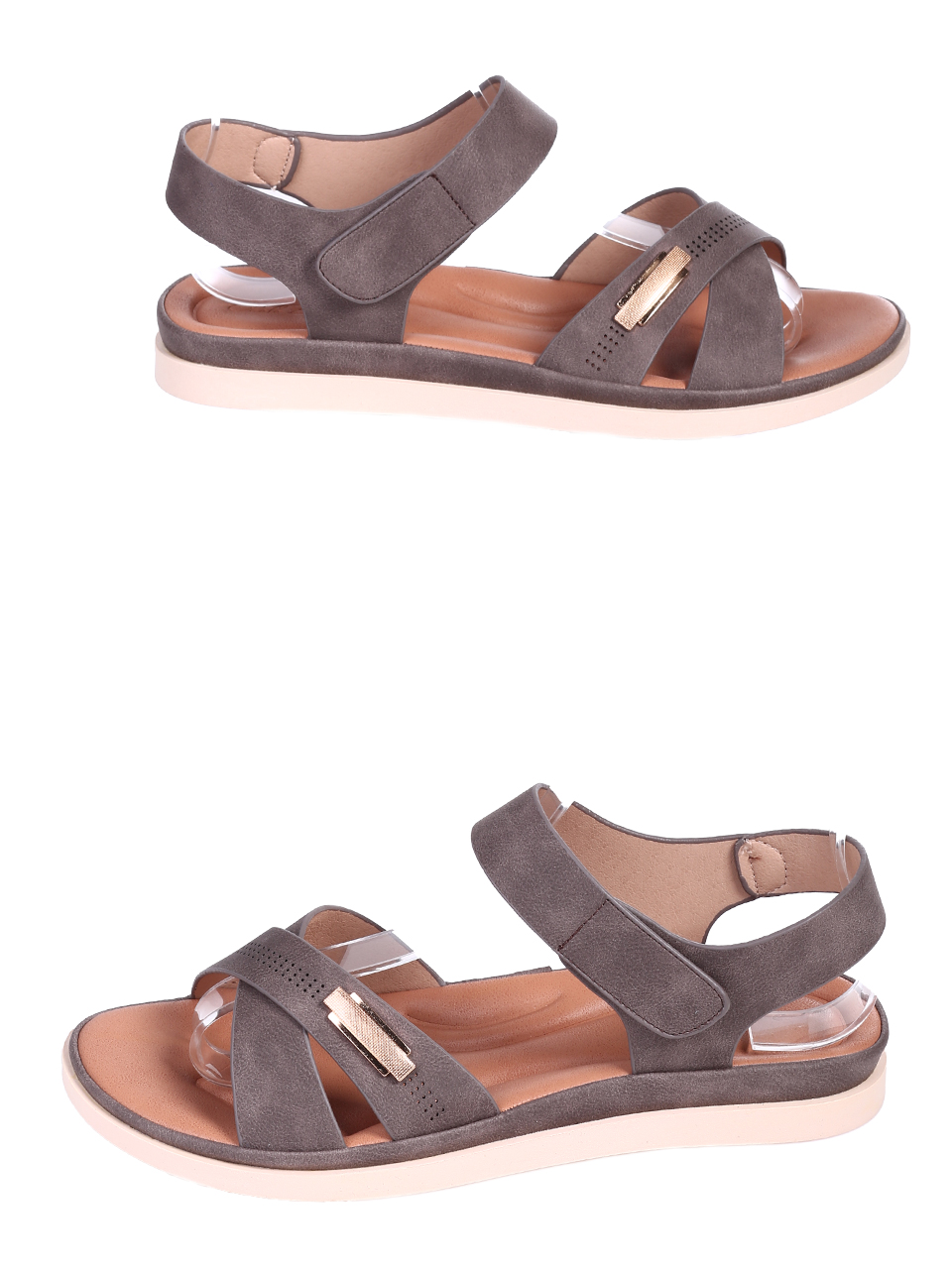 Ежедневни дамски сандали, в кафяво 4H-26106 brown