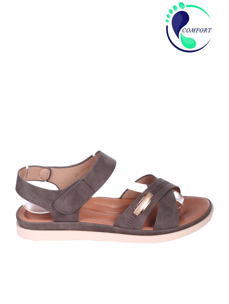 Ежедневни дамски сандали, в кафяво 4H-26106 brown