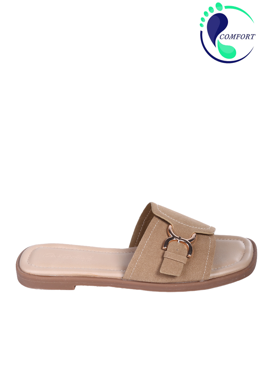 Ежедневни дамски чехли в бежово 5H-26108 beige