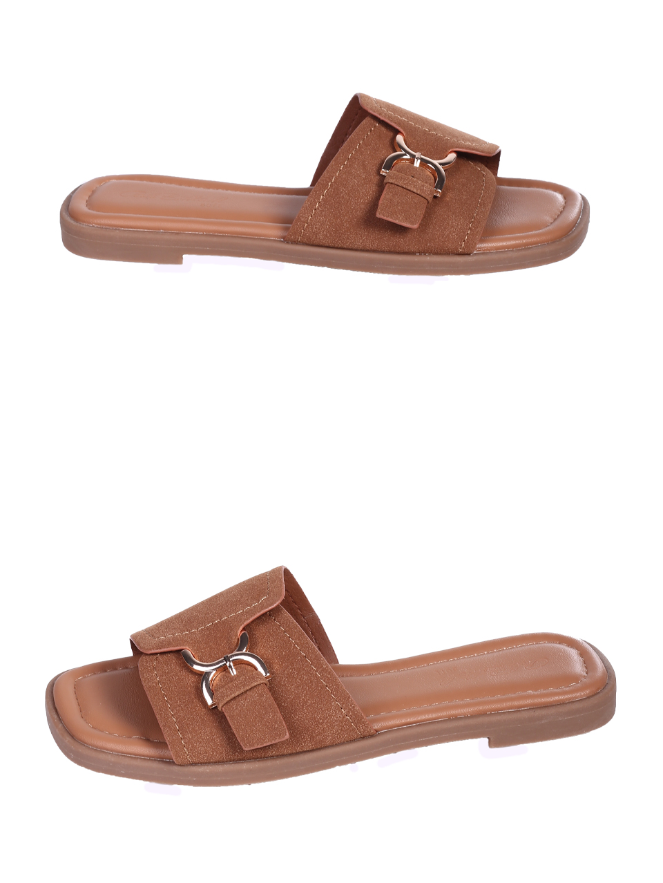 Ежедневни дамски чехли в кафяво 5H-26108 brown