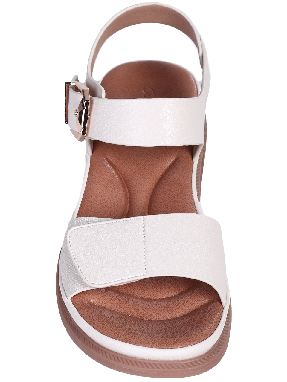 Ежедневни дамски сандали, в бежово 4H-26113 white