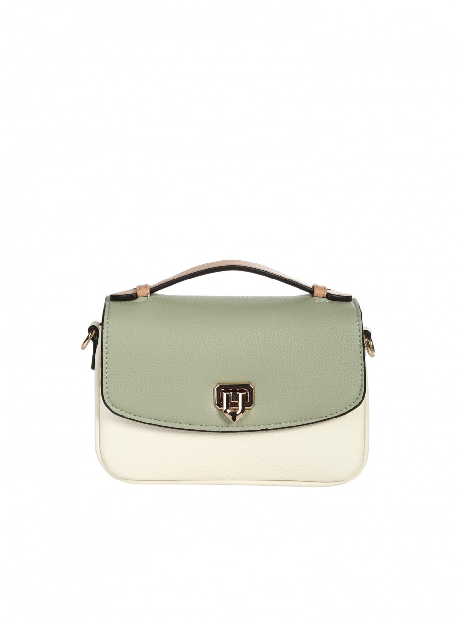 Ежедневна дамска чанта в зелено/бежов цвят 9Q-26154 green