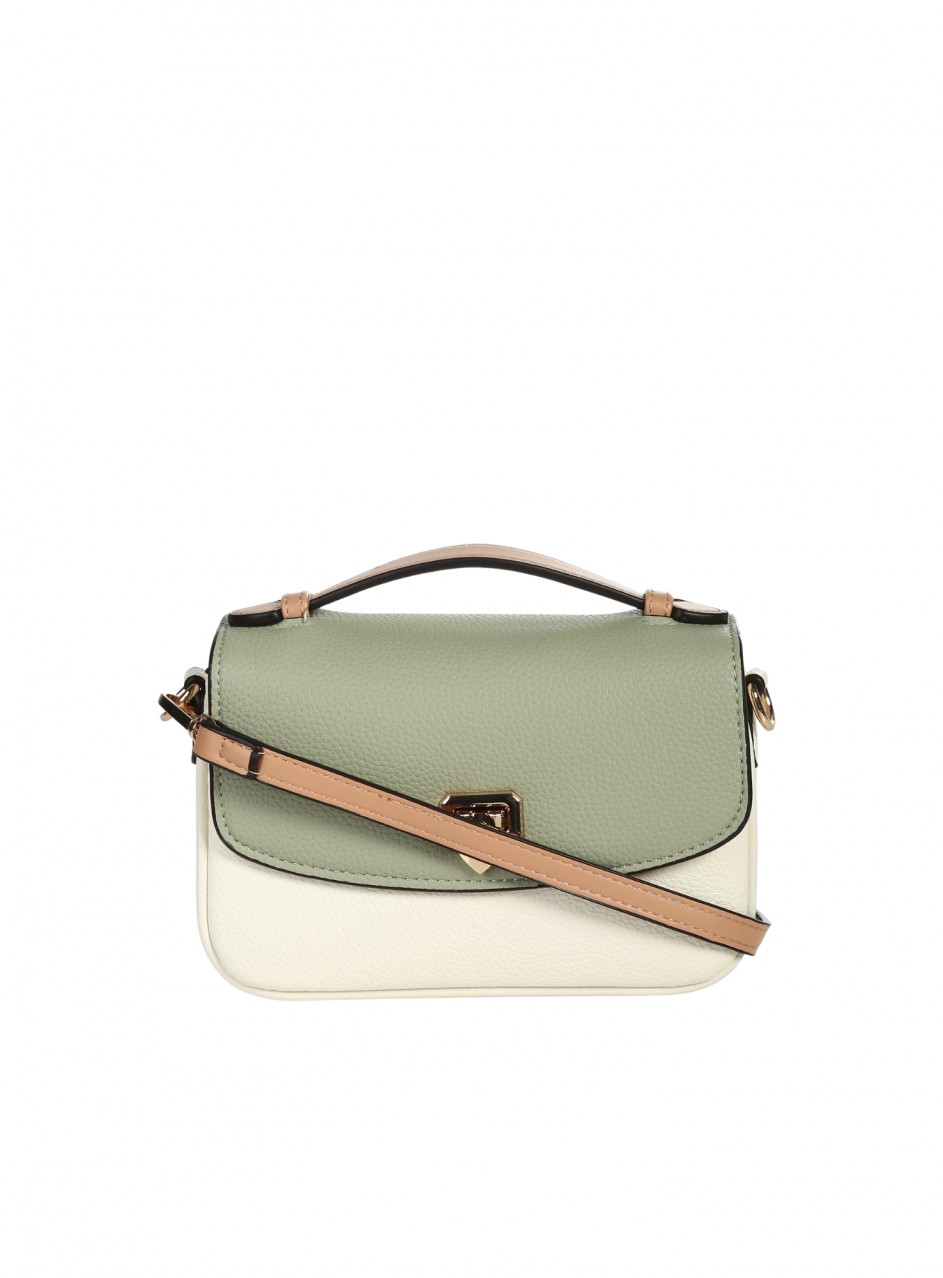 Ежедневна дамска чанта в зелено/бежов цвят 9Q-26154 green
