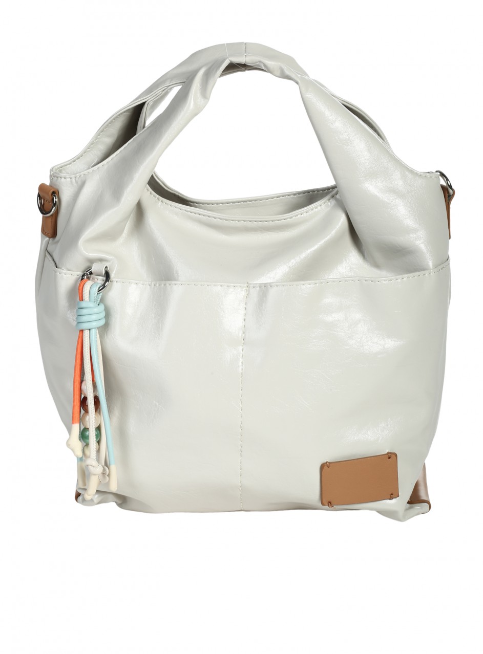 Ежедневна дамска чанта в сиво 9Q-26162 off white 