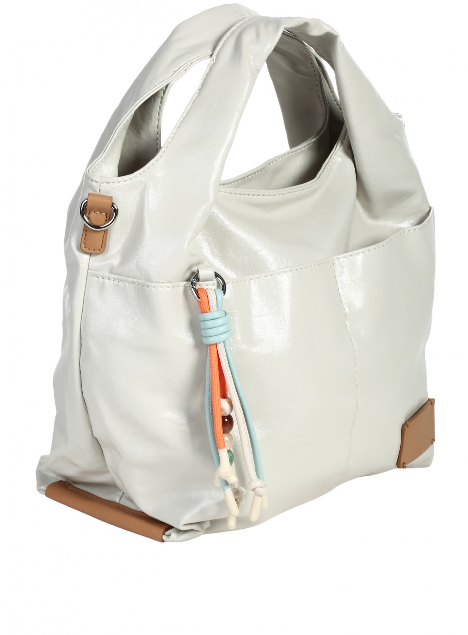 Ежедневна дамска чанта в сиво 9Q-26162 off white 