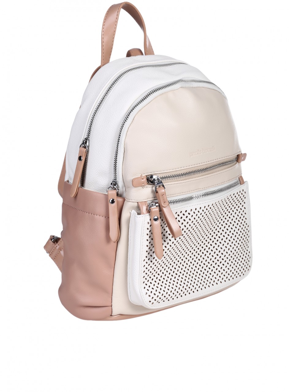 Ежедневна дамска раница в бяло/бежово 9Q-26168 white (25292)