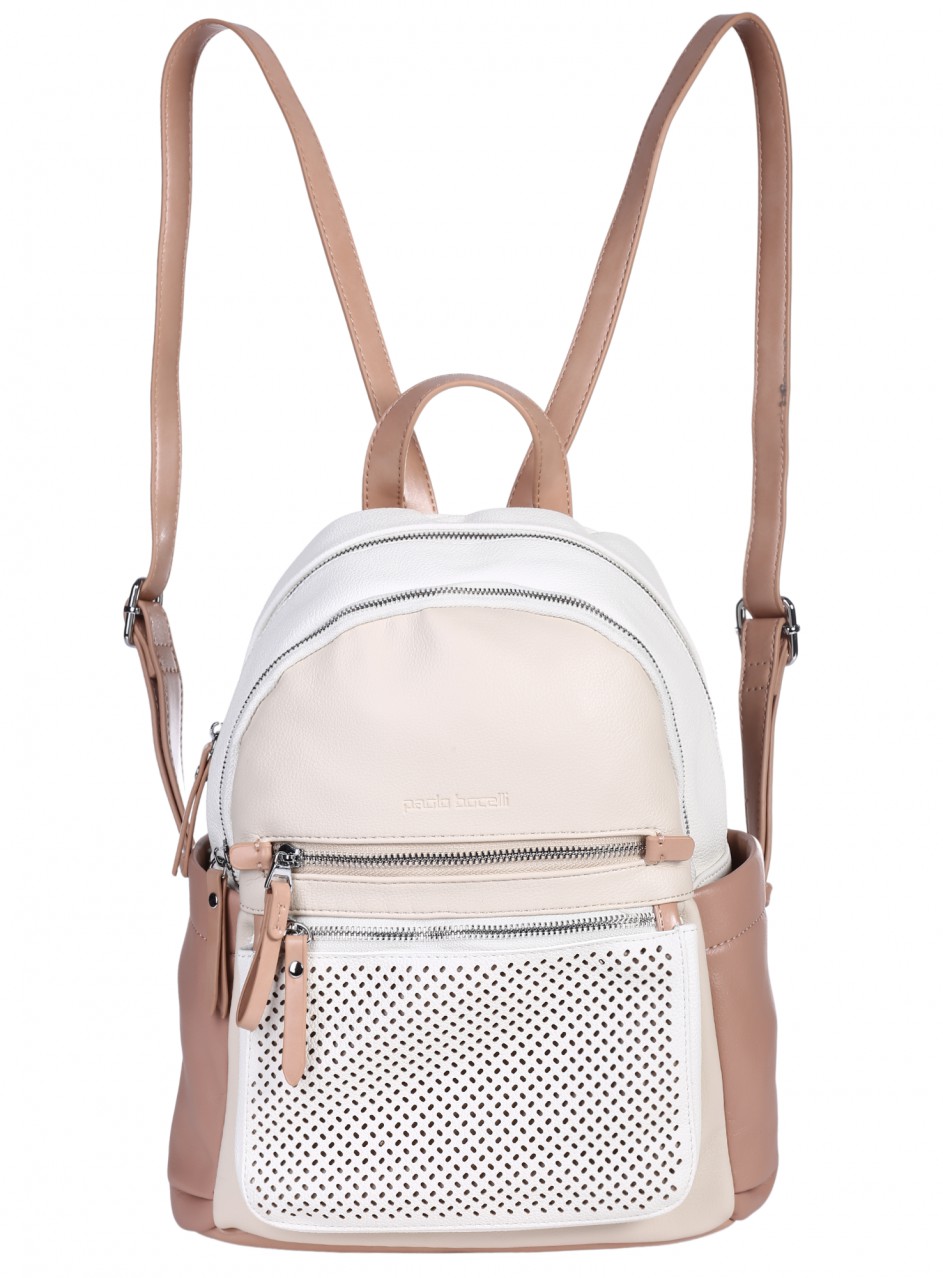 Ежедневна дамска раница в бяло/бежово 9Q-26168 white (25292)