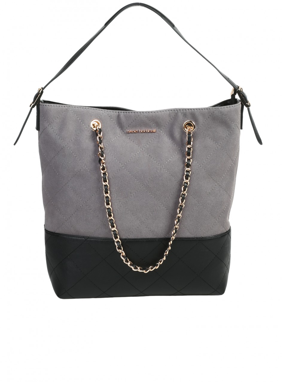 Ежедневна дамска чанта в сиво/черно 9Q-26167 grey